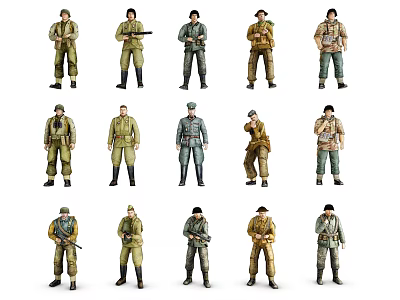 Action Game And Movie Character Figure Models With Different Outfits And Poses 3d model