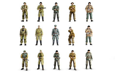 Modern Game Characters World War II Game Characters 3d model