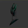 Vibrant Green Blue Tree Plant With Red Mushrooms On Artistic 3D Base