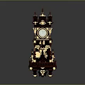 Antique Grandfather Clock With Ornate Carvings Gold Accents And Round Face