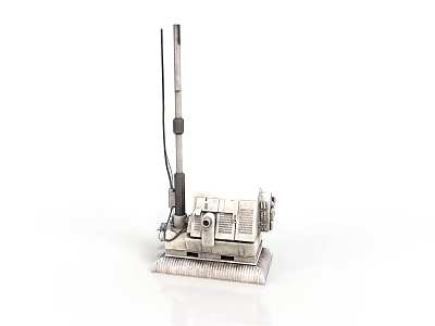 Professional Floor Cleaning Machine With Long Handle Bristled Base And Motor Unit 3d model