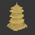 Traditional Chinese Multi tiered Pagoda With Ornate Eaves Stone Steps And Decorative Base