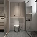 Modern Bathroom Interior Design With Glass Shower Toilet Vanity And Mirror