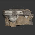 Cliffside Building Structure With Rocky Mountain Base Multiple Levels And Stone Walls