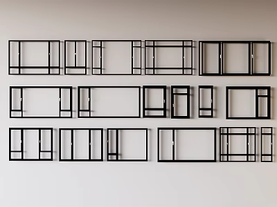 Broken bridge aluminum window casement window 3d model