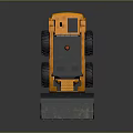 Yellow Skid Steer Loader With Front Bucket Black Cab And Large Wheels 3d model