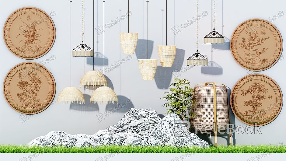 Modern lamps combined bamboo lamp model