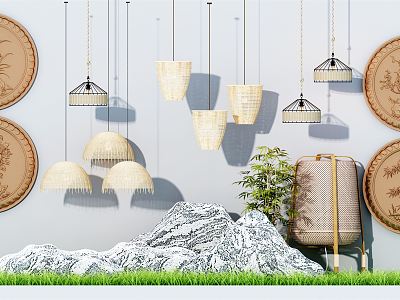 Modern lamps combined bamboo lamp model