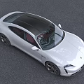 White Sports Car With Sleek Design And Black Roof