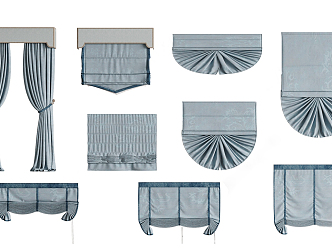 Modern Roman Curtain Combination 3d model