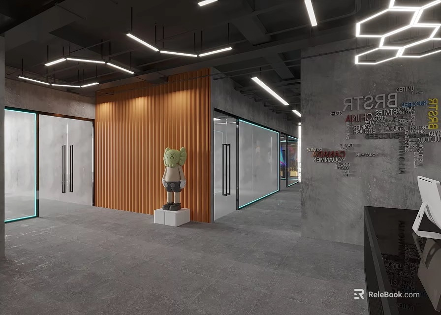 Modern Fitness Gym Interior With Workout Equipment And Open Training Space 3d model 