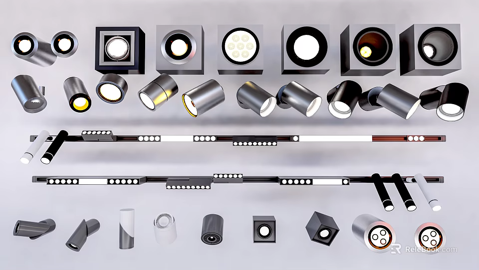 Modern Downlights and Spotlights Various Styles for Home Ceiling Lighting 3d model