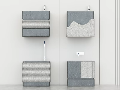 Decorative Wall Mounted Boxes With Textured Surfaces And Modern Design Details 3d model