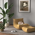 Modern Single Sofa Modern Single Sofa 3d model
