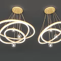 Modern Circular Ring Chandeliers With Illuminated Strips Crystal Balls And Wooden Ceiling Base