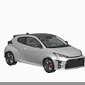 Silver Small Sports Car With Black Roof And Black Wheels In Modern Sporty Design