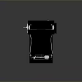 Vintage Black Computer With Metal Components Classic Design On Dark Background