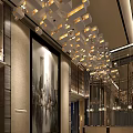 Luxurious Sales Center Interior Design With Modern Chandeliers Sofas And Coffee Tables