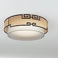 Traditional Chinese Style Square And Round Ceiling Lights With Geometric Pattern Borders 3d model