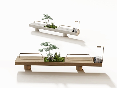 Outdoor landscape bench landscape leisure seat bench 3d model