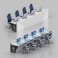 Public Security Monitoring Room Setup With Console Monitors And Ergonomic Chairs