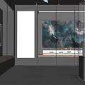 Modern Exhibition Space Interior Design With Glass Display Cases Wall Art And Lighting