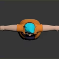 Cartoon Character With Blue Hair Orange Jacket Purple Shirt Red Pants Standing With Outstretched Arms
