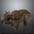 Cute Triceratops Toy With Big Eyes Playful Pose And Detailed Skin Texture Features
