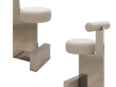 Modern Bar Stools With Metal Frame And Upholstered Seat For Kitchen Island 3d model