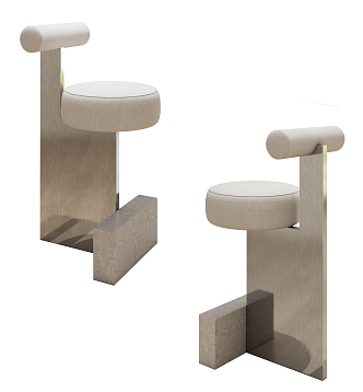 Modern Bar Stool Stainless Steel Bar Stool 3d model