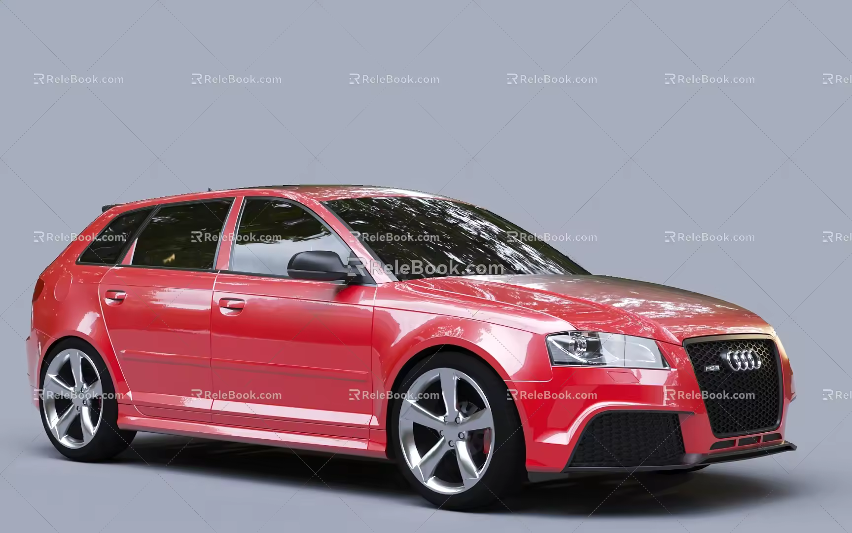 red car audi 3d model