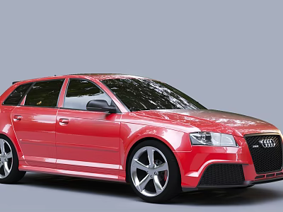 Red Audi Sports Car With Sleek Design Dynamic Styling And Alloy Wheels 3d model