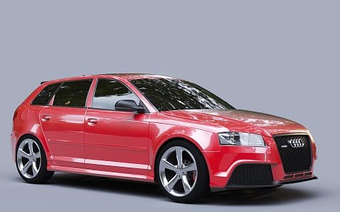 red car audi 3d model