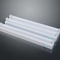 Sleek Modern Furniture Lighting With White Elongated LED Tubes And Reflective Surface
