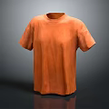 Plain Orange Short Sleeve T-shirt With Casual Design And Smooth Texture