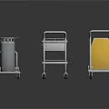 Industrial Equipment Set Featuring Metal Carts Storage Tank And Yellow Generator