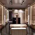 Modern Fashion Store Interior Design With Mannequin Display Racks Clothing And Logo