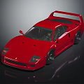 Red Ferrari Sports Car With Sleek Design And Rear Spoiler On Black Background