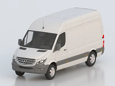 White Mercedes-Benz Cargo Van With Modern Design And Spacious Interior 3d model