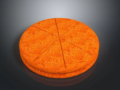 Orange Round Dessert Cake Sliced Into Sections With Textured Surface And Smooth Edges 3d model