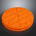 Orange Round Dessert Cake Sliced Into Sections With Textured Surface And Smooth Edges