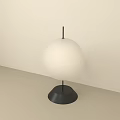 Minimalist Modern Table Lamp with White Spherical Shade and Black Base Design 3d model