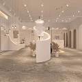Modern Clothing Store Interior With Green Sofa Display Area And Decorative Plants