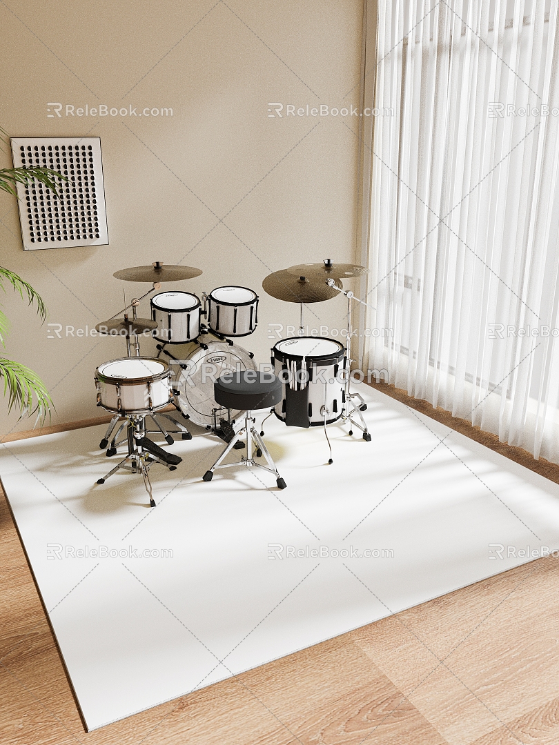 Drum Carpet Bedroom 3d model