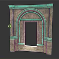 Classical Stone Archway Frame With Decorative Columns And Textured Surface 3d model