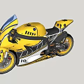Yellow Yamaha 70 Sport Motorcycle with Racing Design and Brand Logo