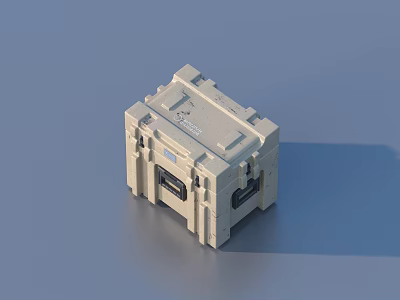Beige Practical Storage Box With Compact Design For Household Organizing And Everyday Use 3d model