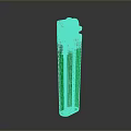 Green Lighter With Black Text And Metal Ignition Mechanism Design