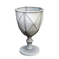 Colorful Glass Goblets With Diamond Cut Patterns And Black Bases
