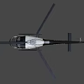 LAPD Police Helicopter with Black and White Exterior Transparent Cockpit and Landing Gear